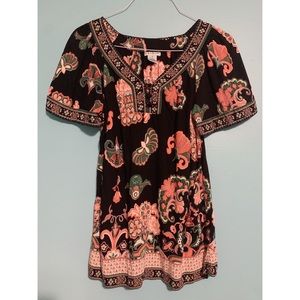 HANNAH | Boho/Bohemian Floral Print Blouse - M